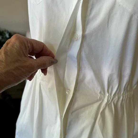 Theory Women's Kenan Gathered Luxe Sleeveless Button Down Blouse - Picture 9 of 16